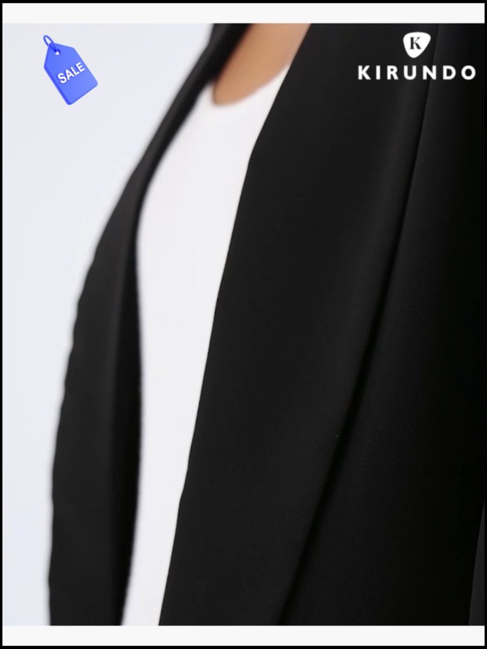 Oversized Blazer Open Front Lightweight Polyester Business Casual Work Jacket - Picture 7 of 7